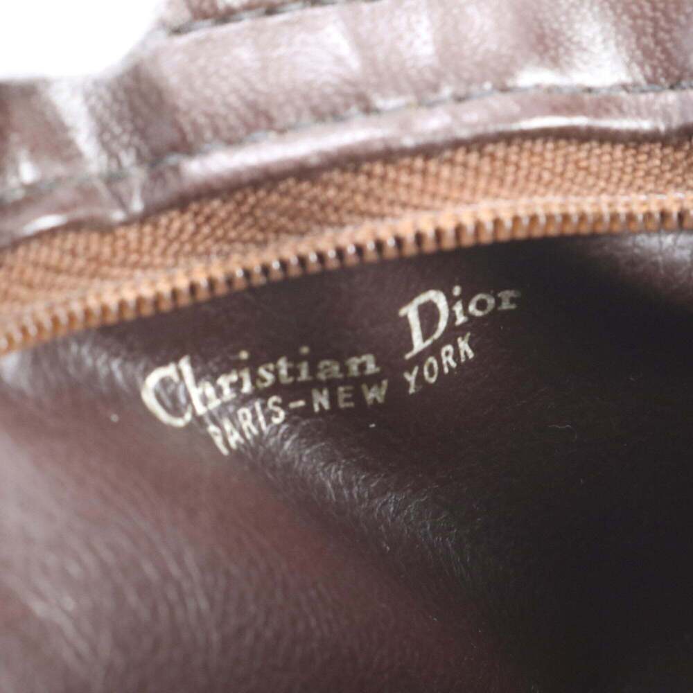 CHRISTIAN DIOR Vintage Brown Leather Trotter Shoulder Bag - Picture 9 of 9